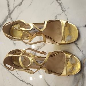 Jimmy Choo gold sandals